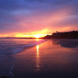 Sunset on the surf, Santa Barbara – Greeting Card