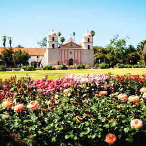 Mission Santa Barbara and Mission Rose Garden – Greeting Card