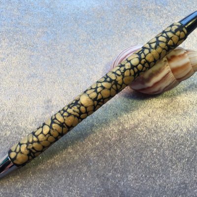 Polymer clay gold nugget design Papermate pen
