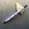 Polymer clay white and lavender zinnia design pen