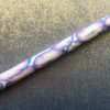 Polymer clay white and lavender zinnia design pen