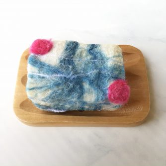 Dots Waves Felted Soap