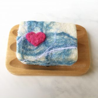 Heart Waves Felted Soap