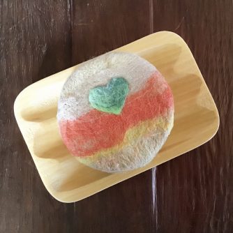 Heart Round Felted Soap