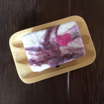 Lilac Heart Felted Soap